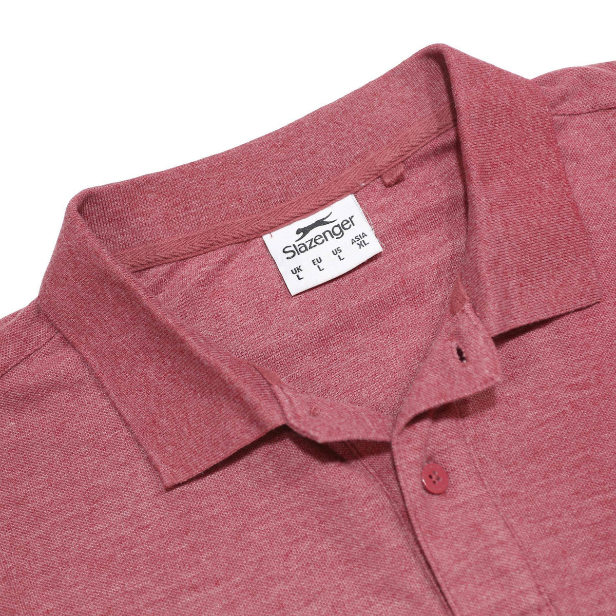 SLAZENGER Mens Pink Short Sleeve Plain Polo Shirt L Casual Sports Style