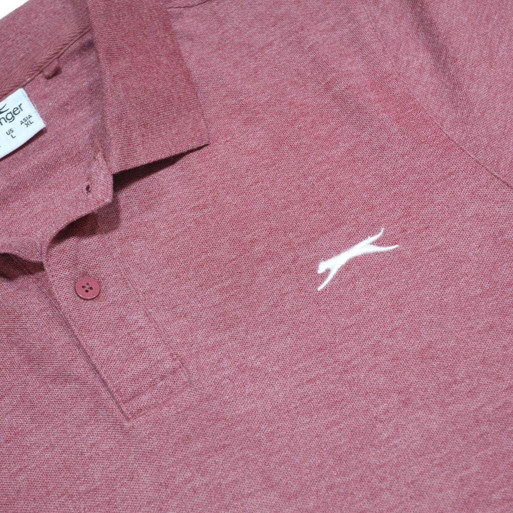 SLAZENGER Mens Pink Short Sleeve Plain Polo Shirt L Casual Sports Style