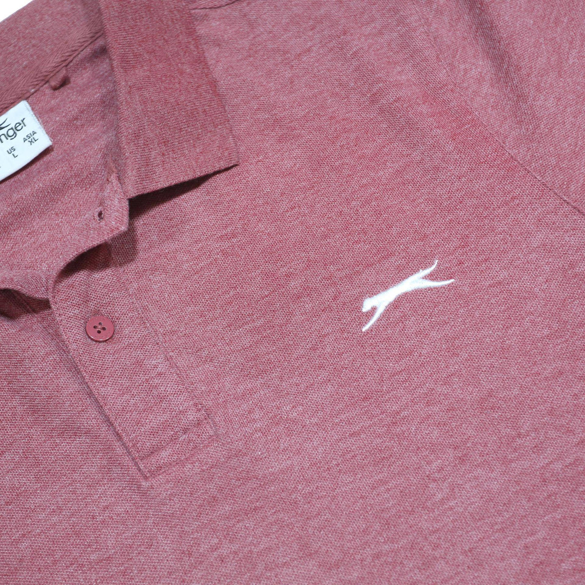 SLAZENGER Mens Pink Short Sleeve Plain Polo Shirt L Casual Sports Style
