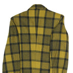 Womens Yellow & Black Check Jacket L Polyester Blend Button Closure Tailored