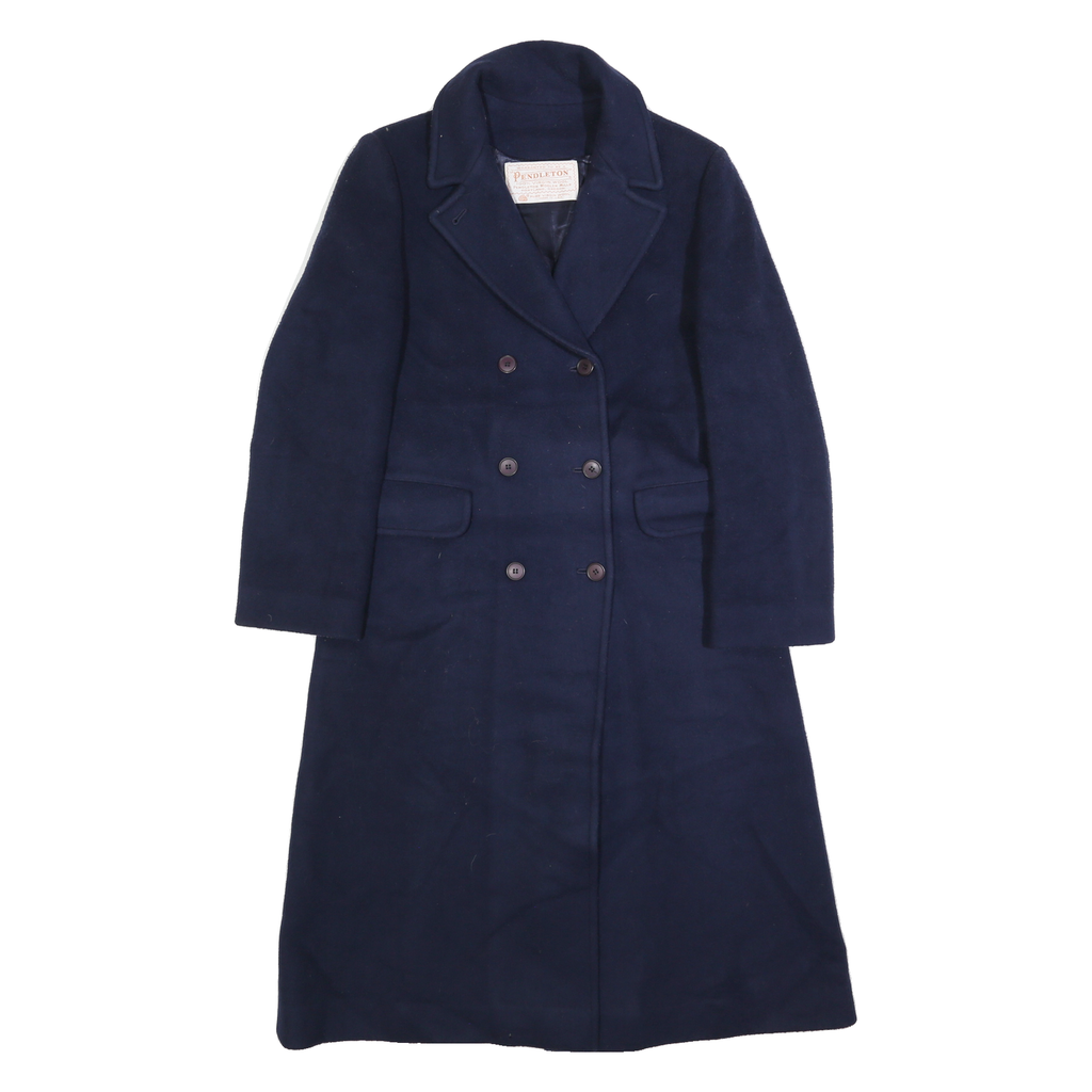 PENDLETON Womens Navy Blue Double Breasted Wool Jacket M Button Closure Tailored