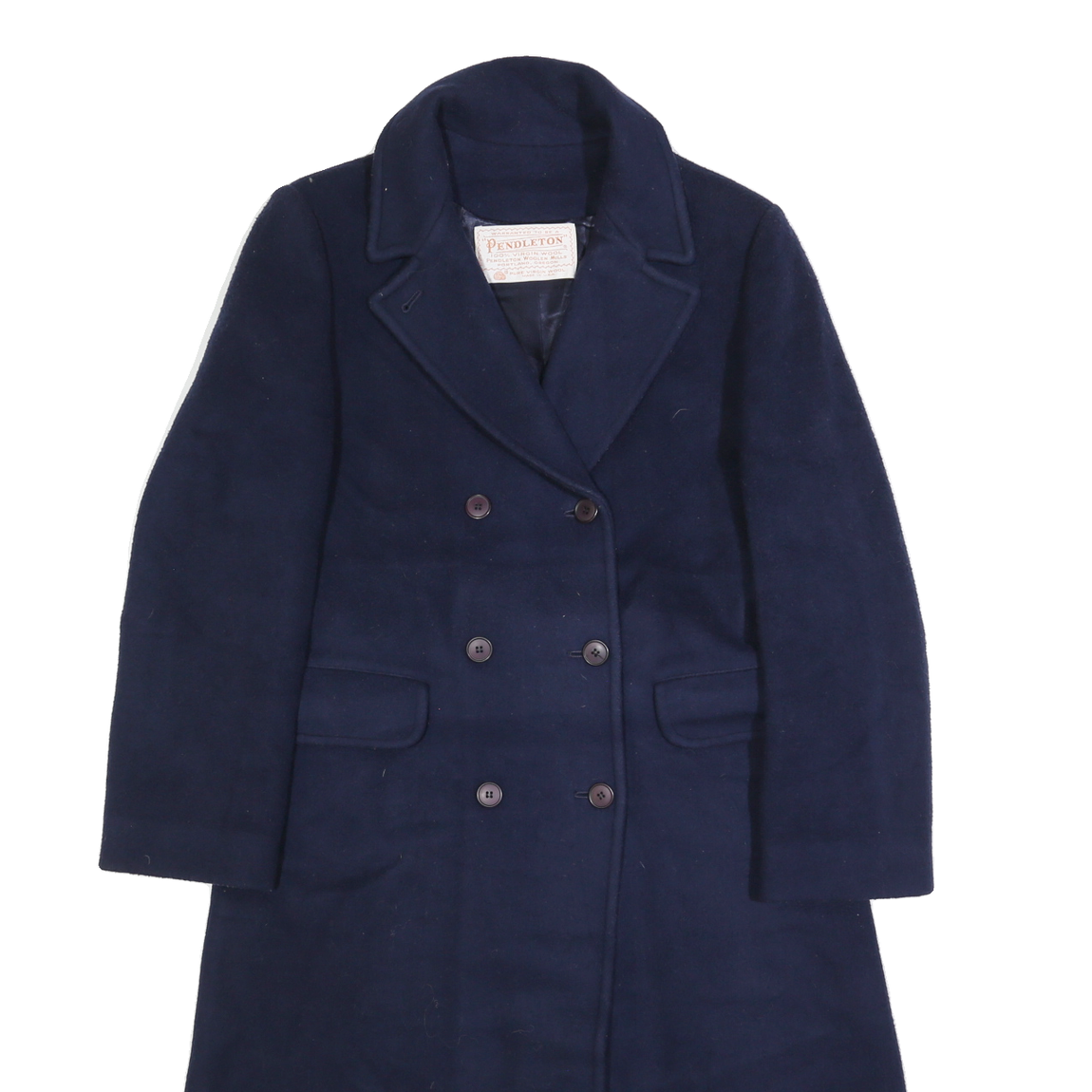 PENDLETON Womens Navy Blue Double Breasted Wool Jacket M Button Closure Tailored