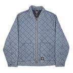 SUPREME X DICKES Mens Blue Denim Blend Quilted Jacket M Zip Casual Streetwear