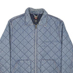 SUPREME X DICKES Mens Blue Denim Blend Quilted Jacket M Zip Casual Streetwear