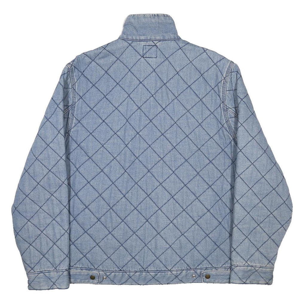 SUPREME X DICKES Mens Blue Denim Blend Quilted Jacket M Zip Casual Streetwear