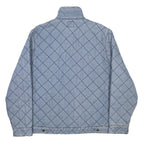 SUPREME X DICKES Mens Blue Denim Blend Quilted Jacket M Zip Casual Streetwear