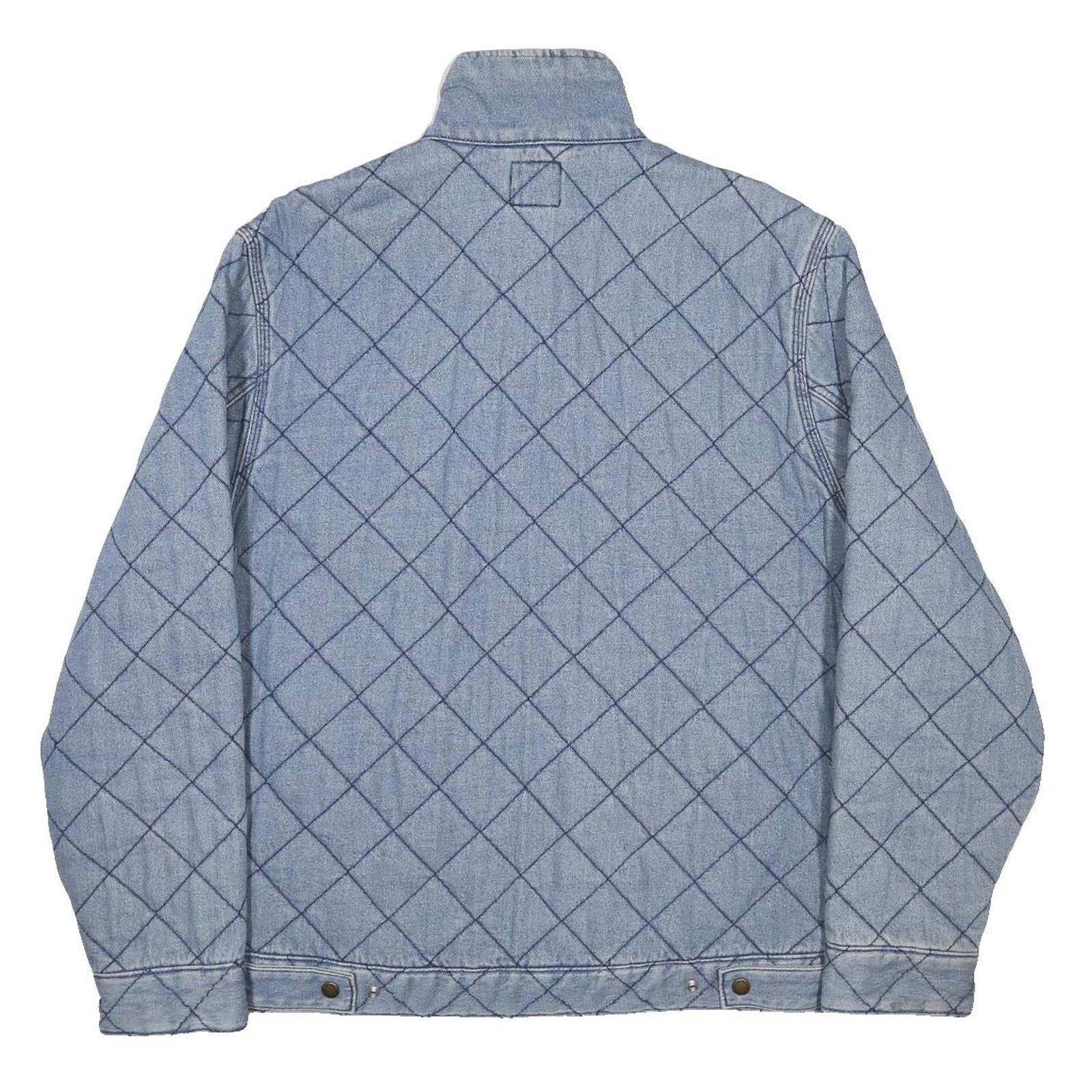 SUPREME X DICKES Mens Blue Denim Blend Quilted Jacket M Zip Casual Streetwear