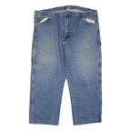 DICKIES Mens Regular Fit Blue Denim Jeans W46 L28 Workwear Cotton Blend Zip