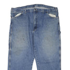 DICKIES Mens Regular Fit Blue Denim Jeans W46 L28 Workwear Cotton Blend Zip