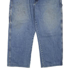 DICKIES Mens Regular Fit Blue Denim Jeans W46 L28 Workwear Cotton Blend Zip