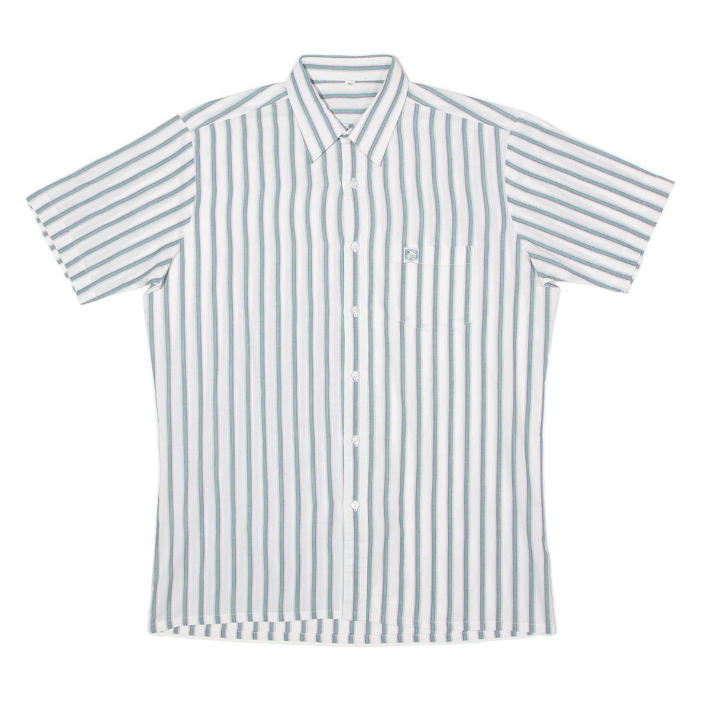 Mens Shirt White 90s Striped L