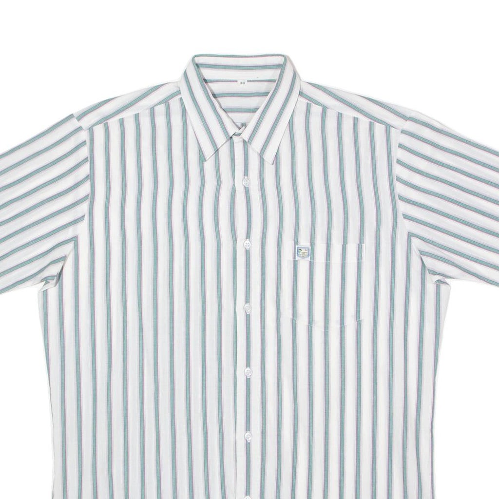 Mens Shirt White 90s Striped L