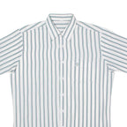 Mens Shirt White 90s Striped L
