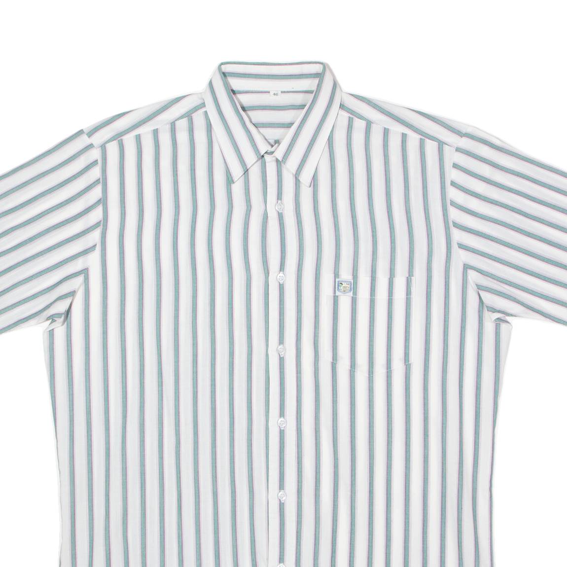 Mens Shirt White 90s Striped L