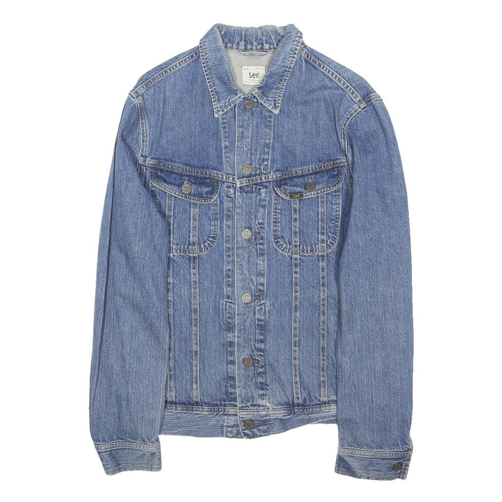 LEE Mens Blue Denim Jacket M Cotton Blend Button Closure Classic Fit Casual
