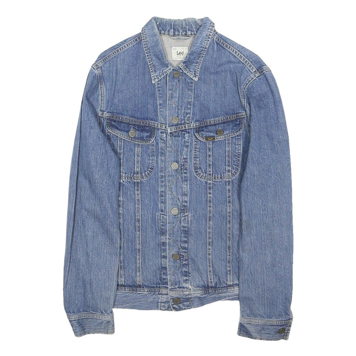 LEE Mens Blue Denim Jacket M Cotton Blend Button Closure Classic Fit Casual
