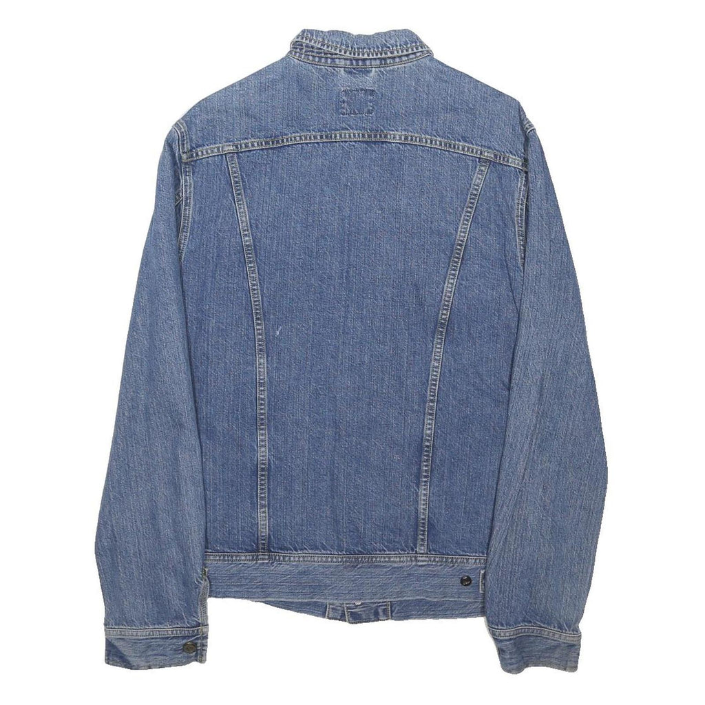 LEE Mens Blue Denim Jacket M Cotton Blend Button Closure Classic Fit Casual