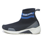 DIESEL Sock Sneakers Womens Ankle Boots Black & Blue Synthetic UK 4 Stylish