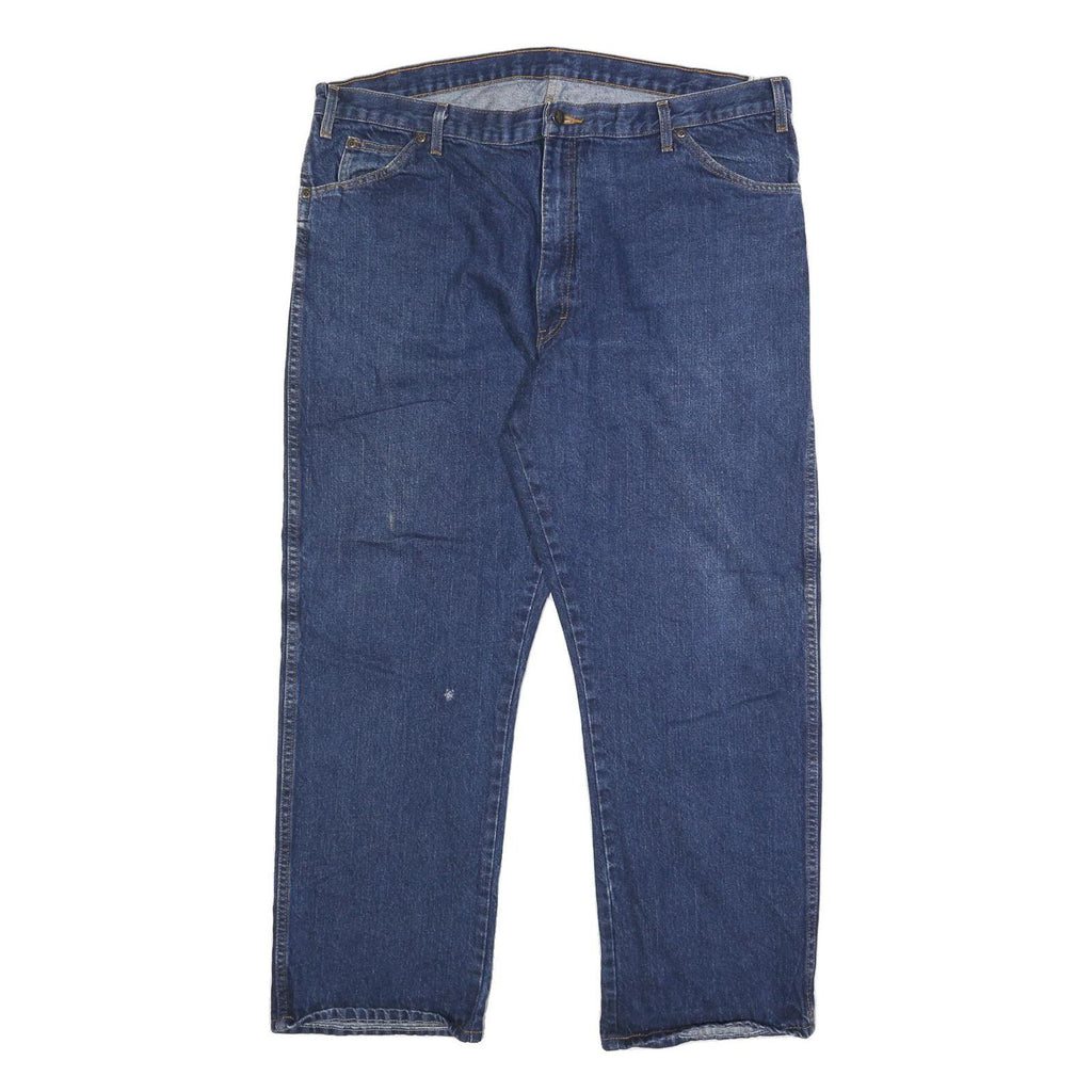 DICKIES Mens Regular Fit Blue Denim Jeans W42 L30 Classic Zip Cotton