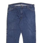 DICKIES Mens Regular Fit Blue Denim Jeans W42 L30 Classic Zip Cotton