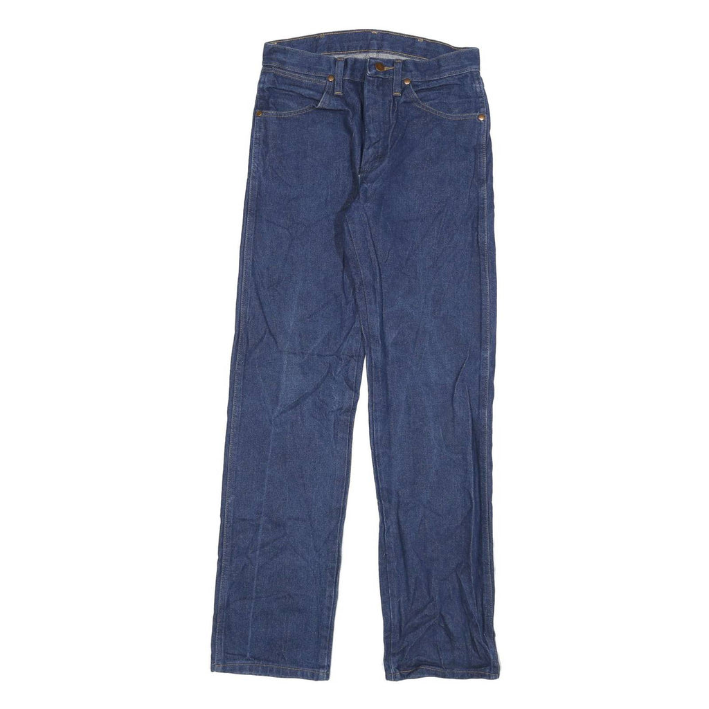 WRANGLER Mens Regular Fit Straight Cotton Denim Blue Jeans W28 L32 Zip Closure