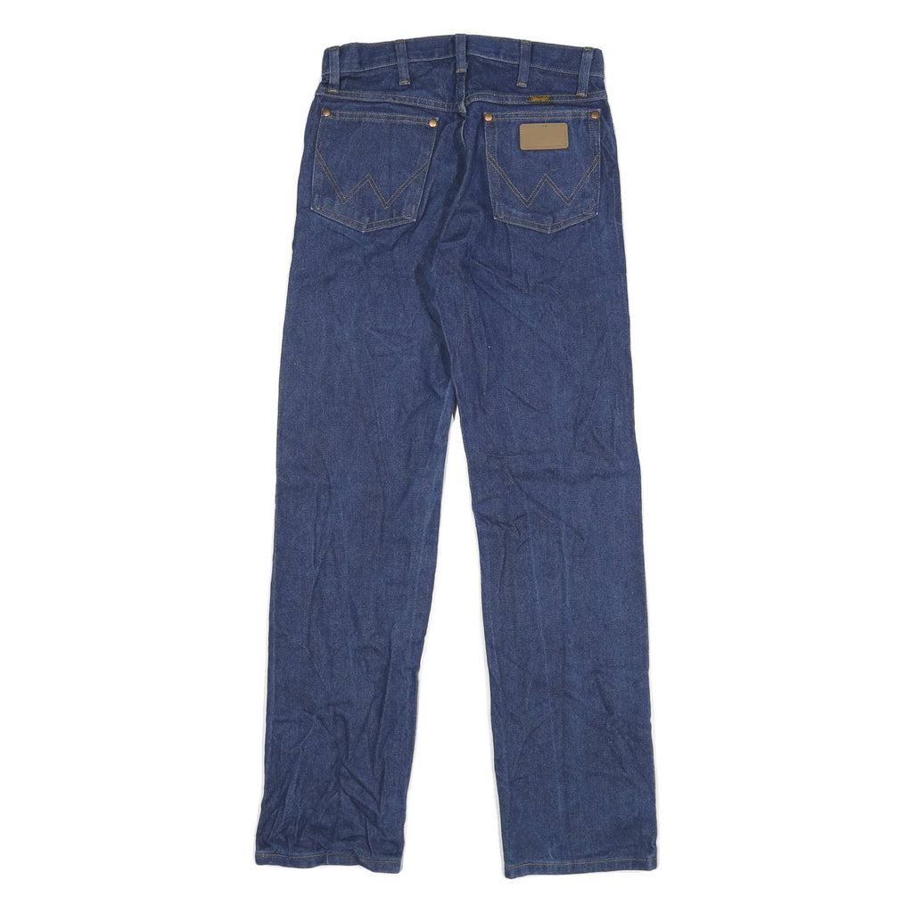 WRANGLER Mens Regular Fit Straight Cotton Denim Blue Jeans W28 L32 Zip Closure