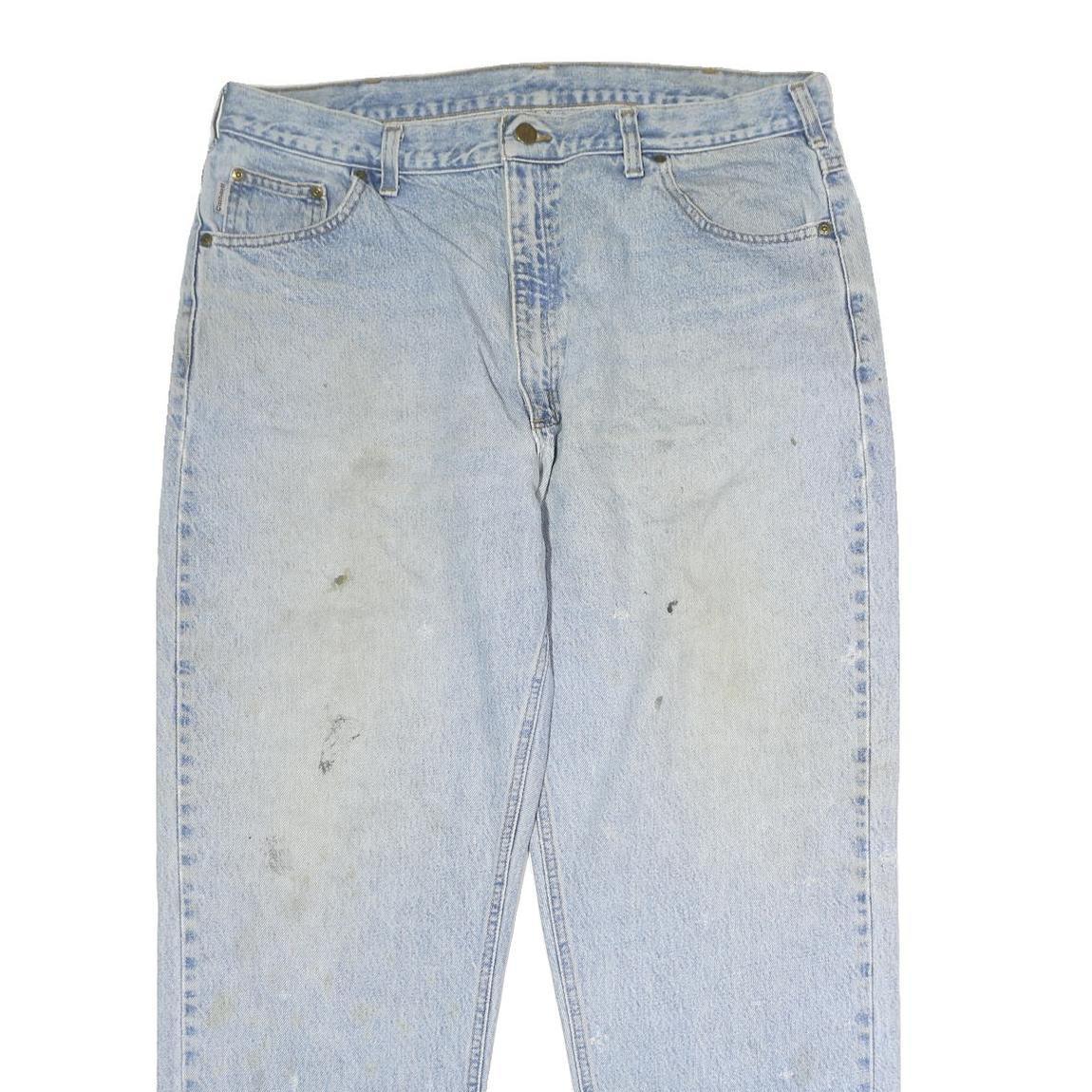 CARHARTT Mens Jeans Blue Regular Straight Denim Light W34 L29 Workwear