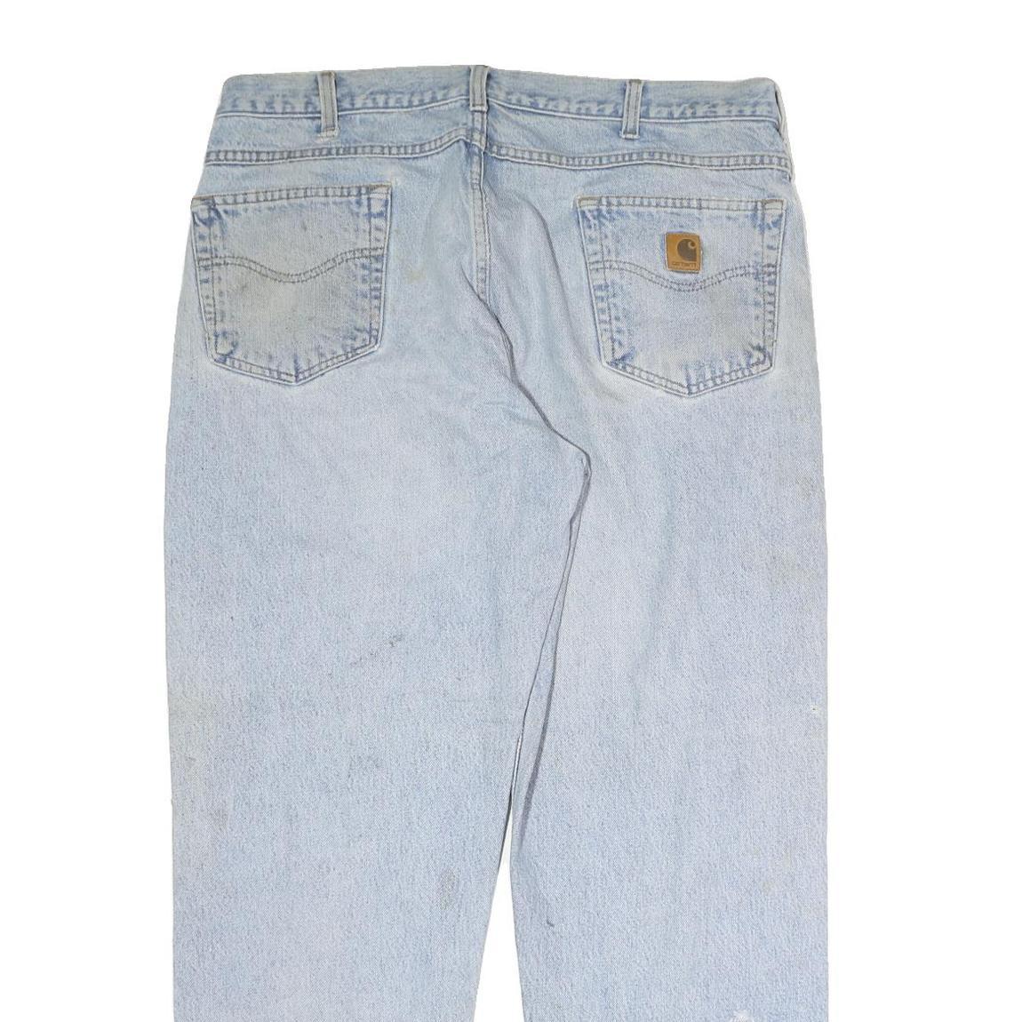 CARHARTT Mens Jeans Blue Regular Straight Denim Light W34 L29 Workwear