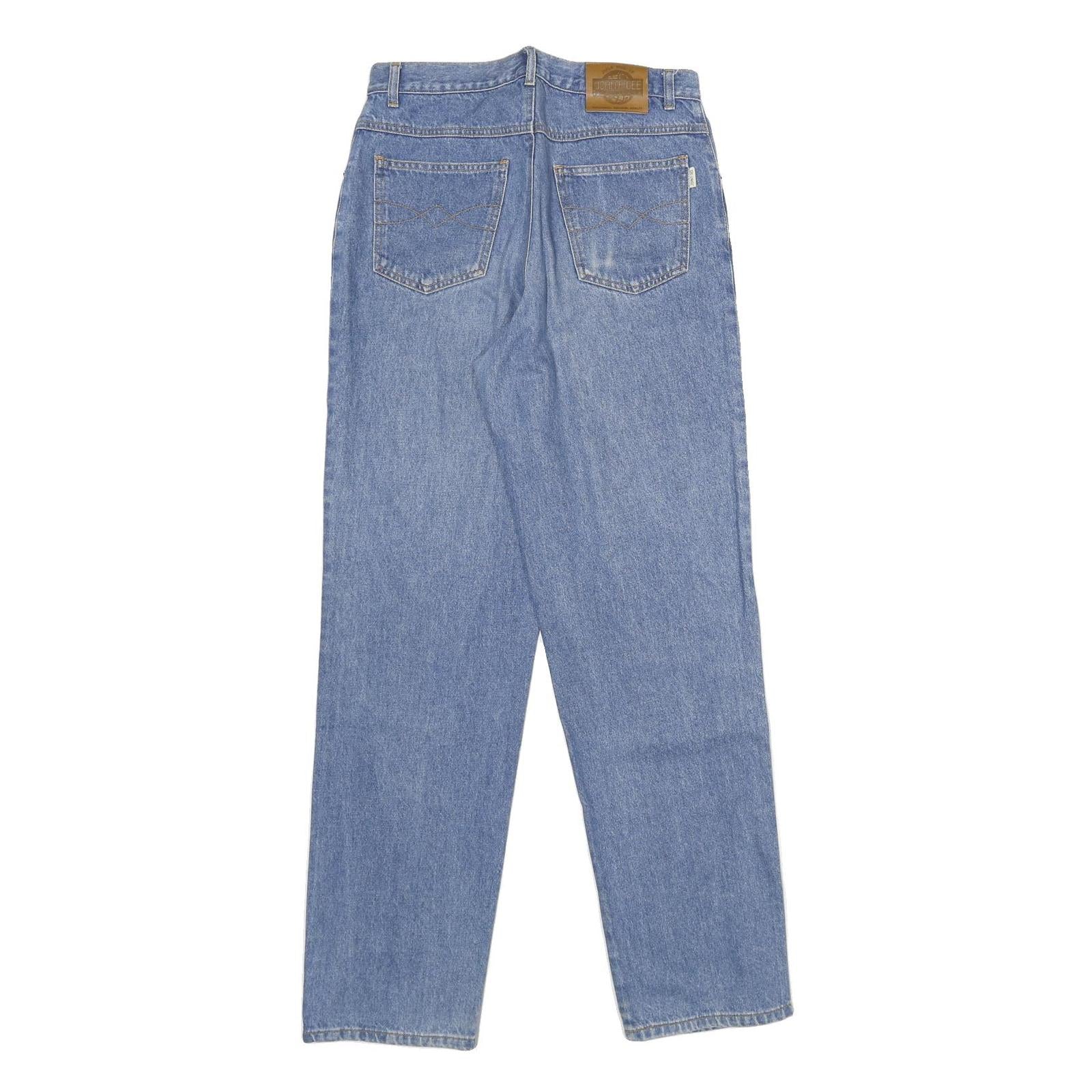 JOHN F GEE Womens Classic Blue Denim Jeans W28 L34 Zip Pocket Straight Fit