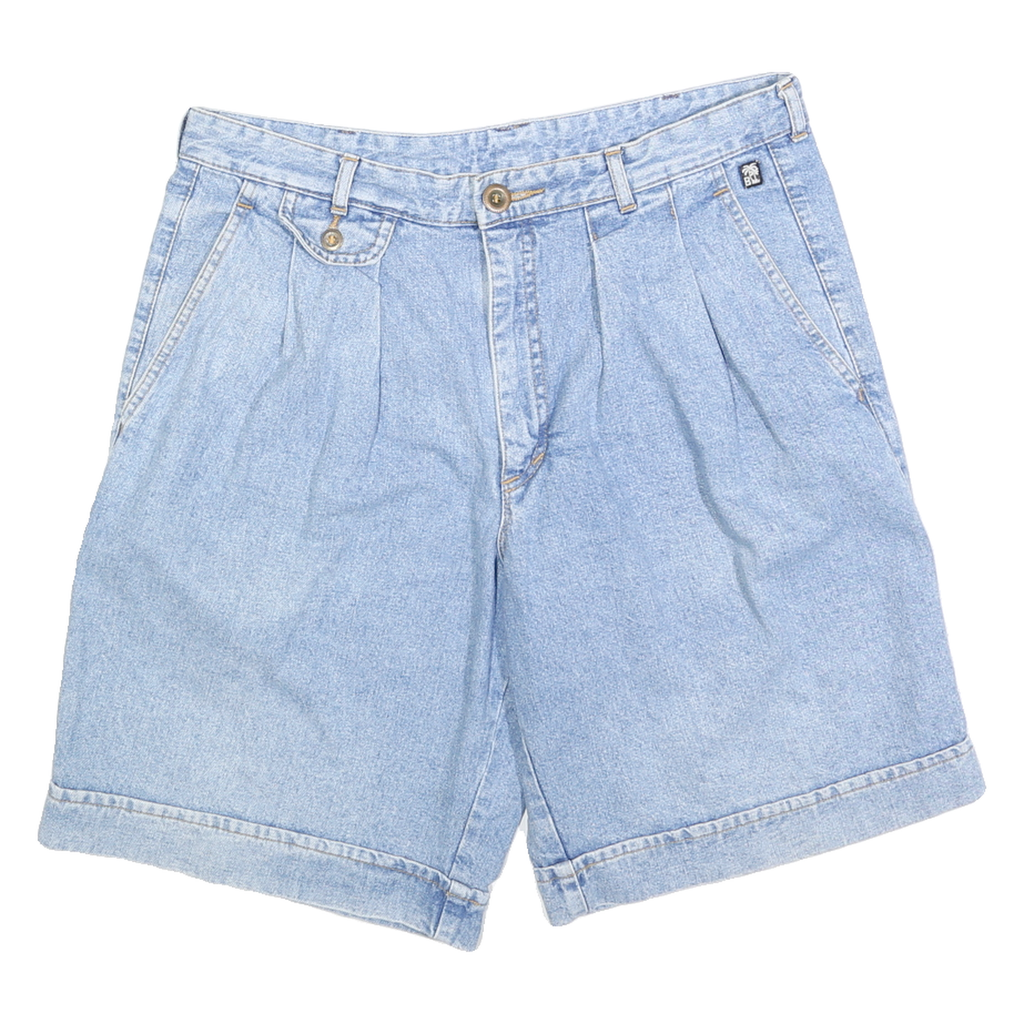 BARBADOS Womens Denim Light Blue Casual Shorts M W34 Summer Style