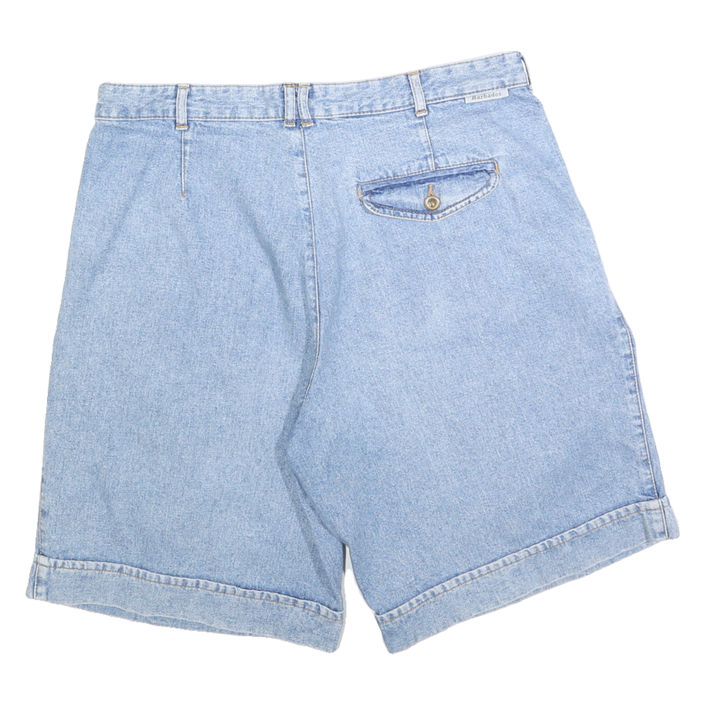 BARBADOS Womens Denim Light Blue Casual Shorts M W34 Summer Style