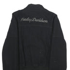 HARLEY DAVIDSON Mens Black Wool Blend Jacket XS Zip Bomber Classic Fit Logo