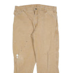 DICKIES Mens Relaxed Beige Denim Casual W38 L30 Paint Splatter Workwear Jeans