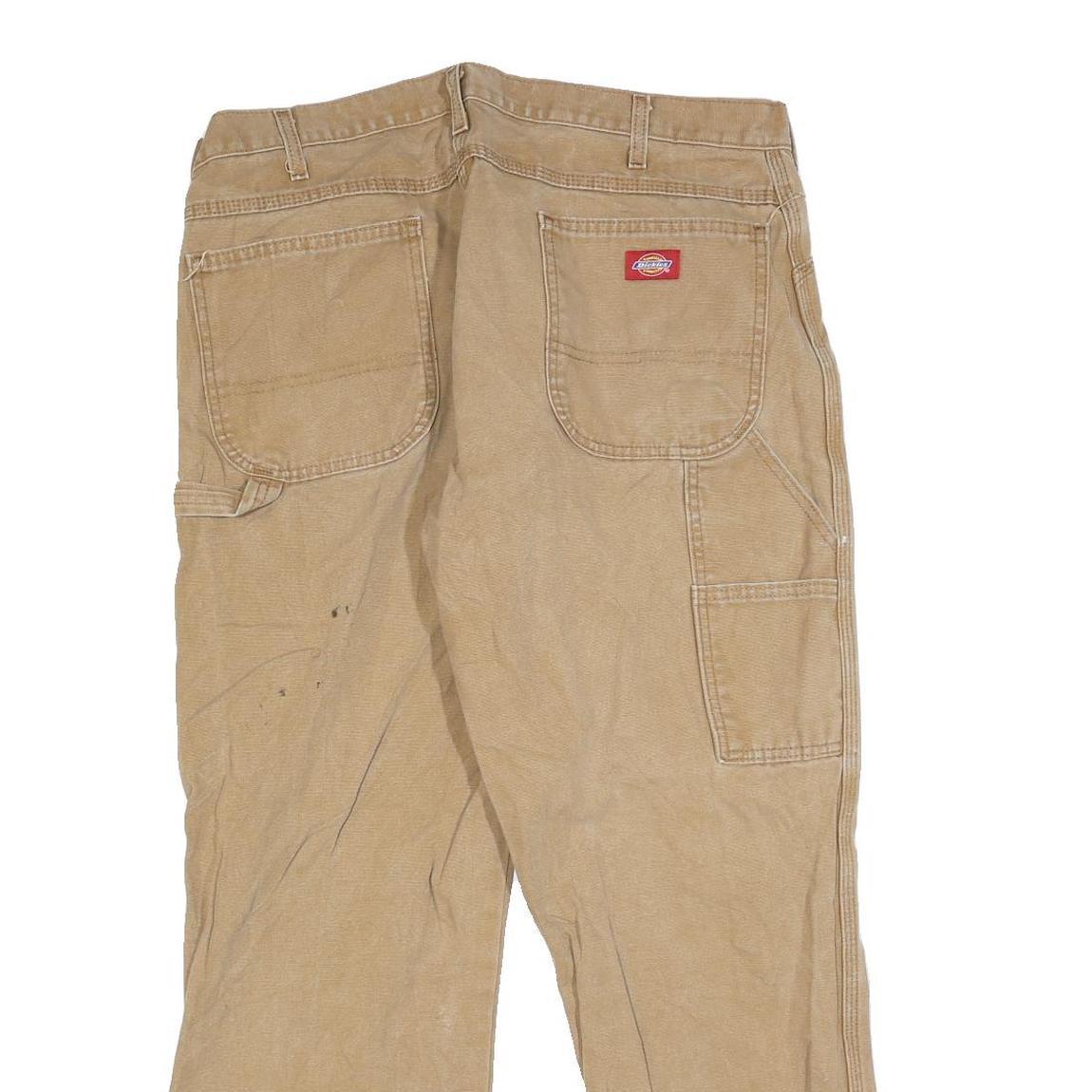 DICKIES Mens Relaxed Beige Denim Casual W38 L30 Paint Splatter Workwear Jeans