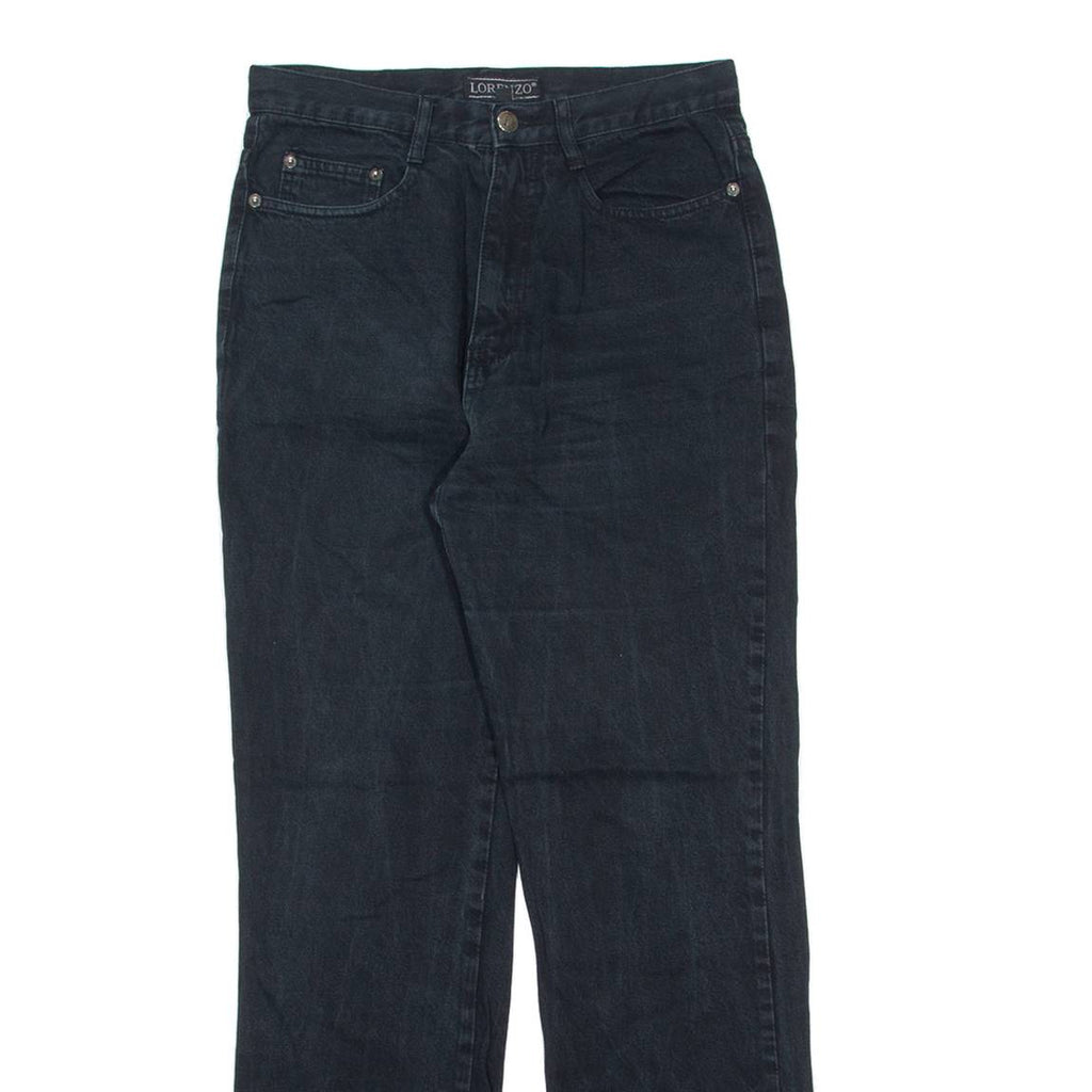LORENZO Womens Jeans Black Regular Straight 90s W28 L30
