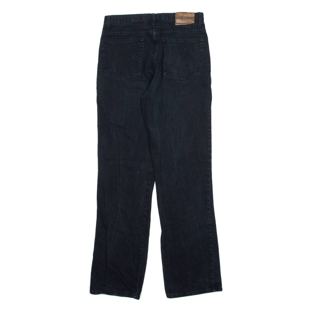 LORENZO Womens Jeans Black Regular Straight 90s W28 L30