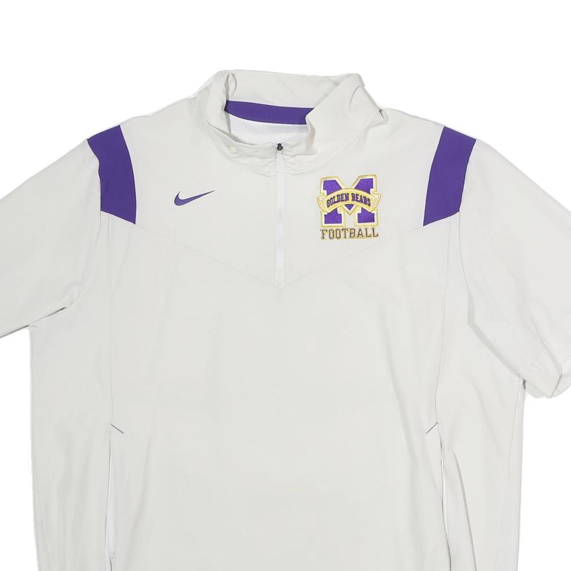 NIKE Mens White & Purple Golden Bears Football 1/4 Zip XL Sweatshirt