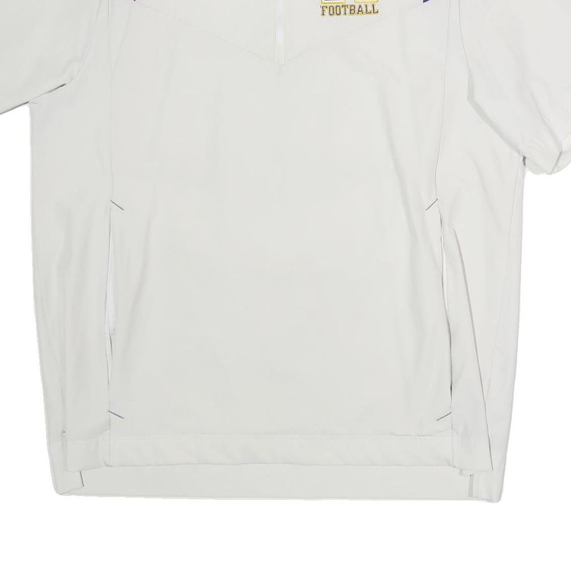 NIKE Mens White & Purple Golden Bears Football 1/4 Zip XL Sweatshirt