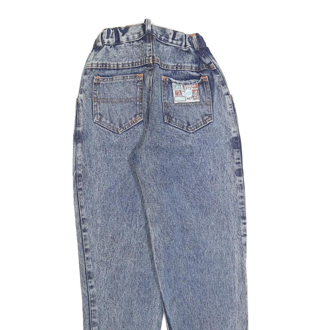 Girls Blue Regular Fit Denim Light Wash Jeans W20 L26 Roller Skate Print