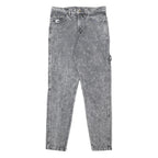 KARL KANI Mens Relaxed Grey Cotton Denim Stone Wash W32 L32 Workwear Carpenter