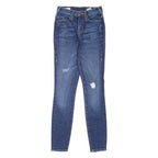 TRUE RELIGION Caia Distressed Womens Jeans Blue Slim Skinny Stone Wash W25 L28