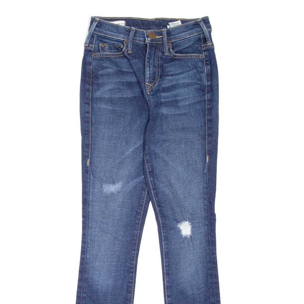 TRUE RELIGION Caia Distressed Womens Jeans Blue Slim Skinny Stone Wash W25 L28