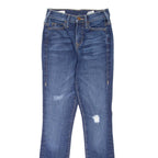 TRUE RELIGION Caia Distressed Womens Jeans Blue Slim Skinny Stone Wash W25 L28