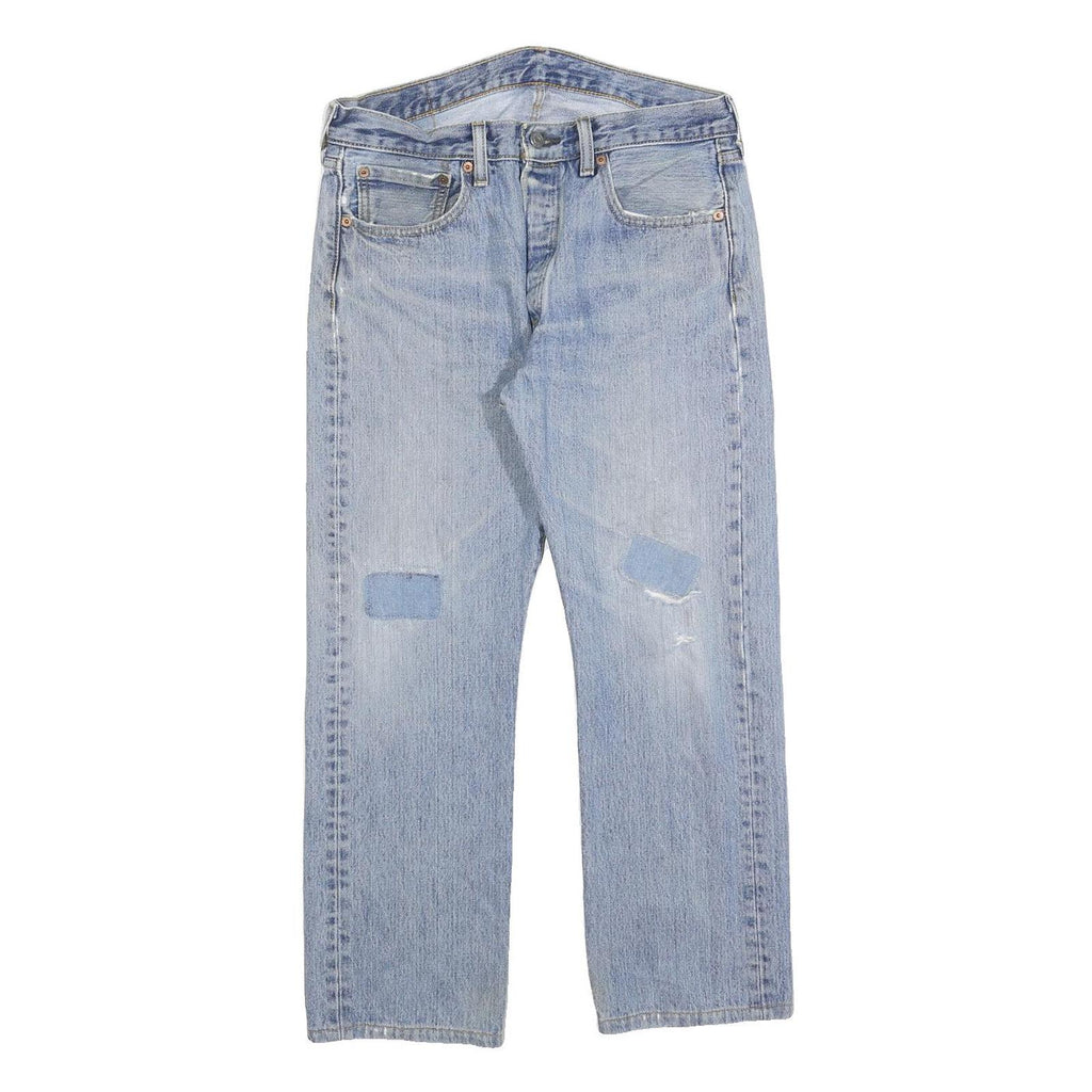 LEVI'S 501 Mens Jeans Blue Regular Straight Denim Light W32 L26 Classic Fit