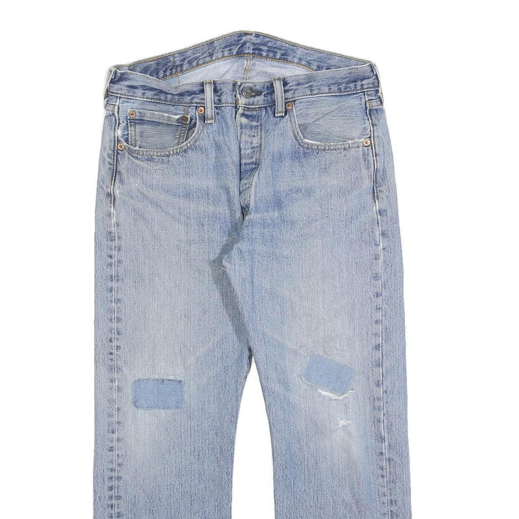 LEVI'S 501 Mens Jeans Blue Regular Straight Denim Light W32 L26 Classic Fit