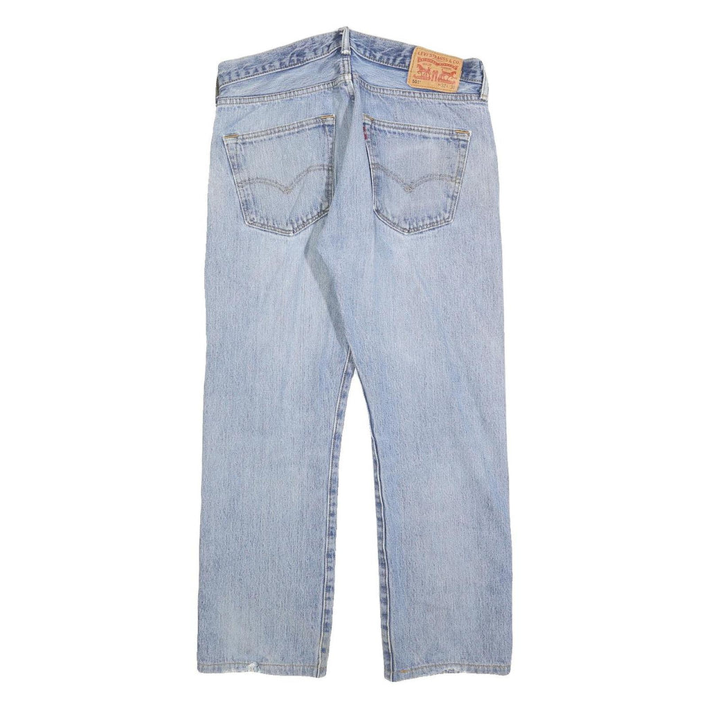 LEVI'S 501 Mens Jeans Blue Regular Straight Denim Light W32 L26 Classic Fit