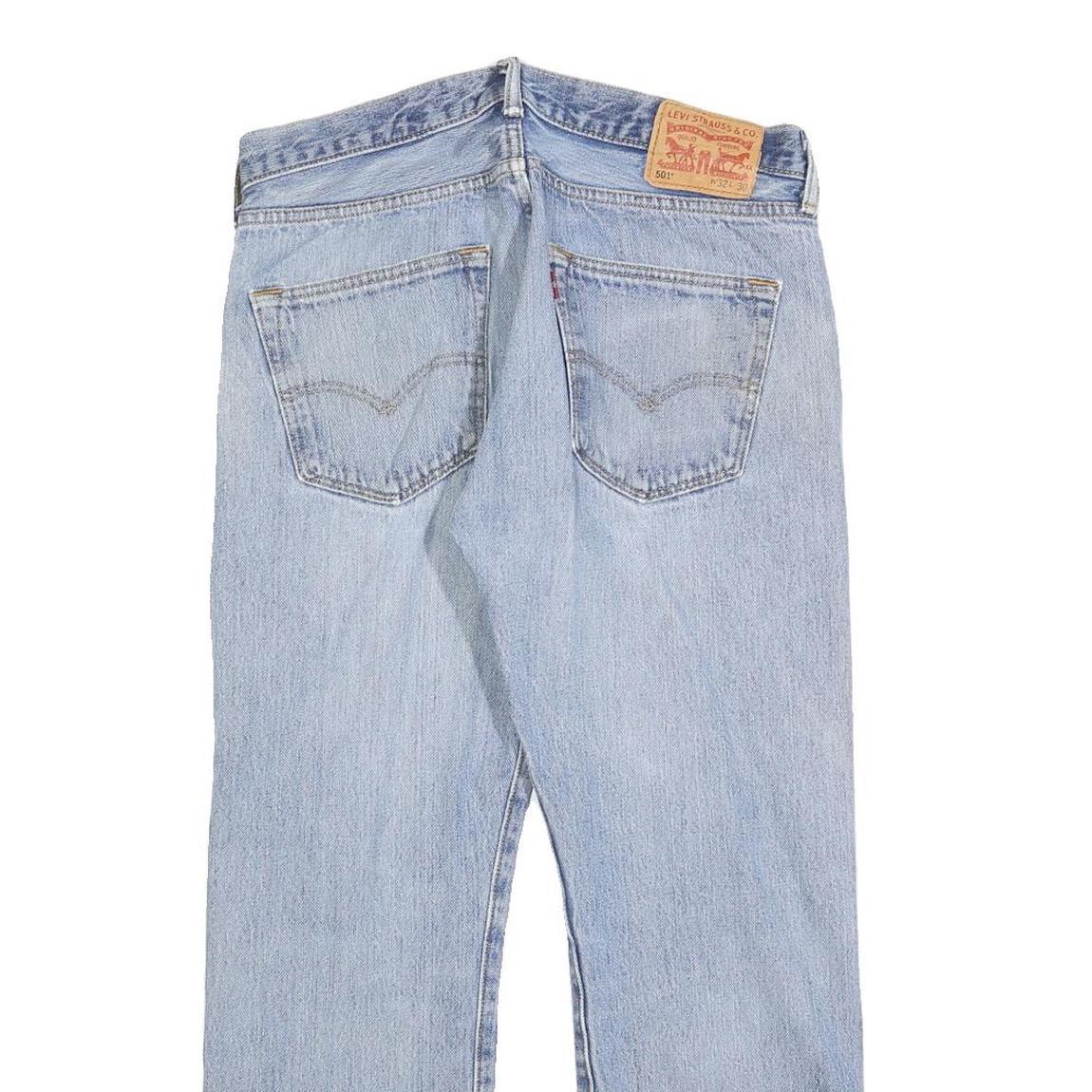 LEVI'S 501 Mens Jeans Blue Regular Straight Denim Light W32 L26 Classic Fit