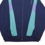 GONSO Mens Navy Blue Green Colourblock Jacket L Cotton Blend Zip Casual