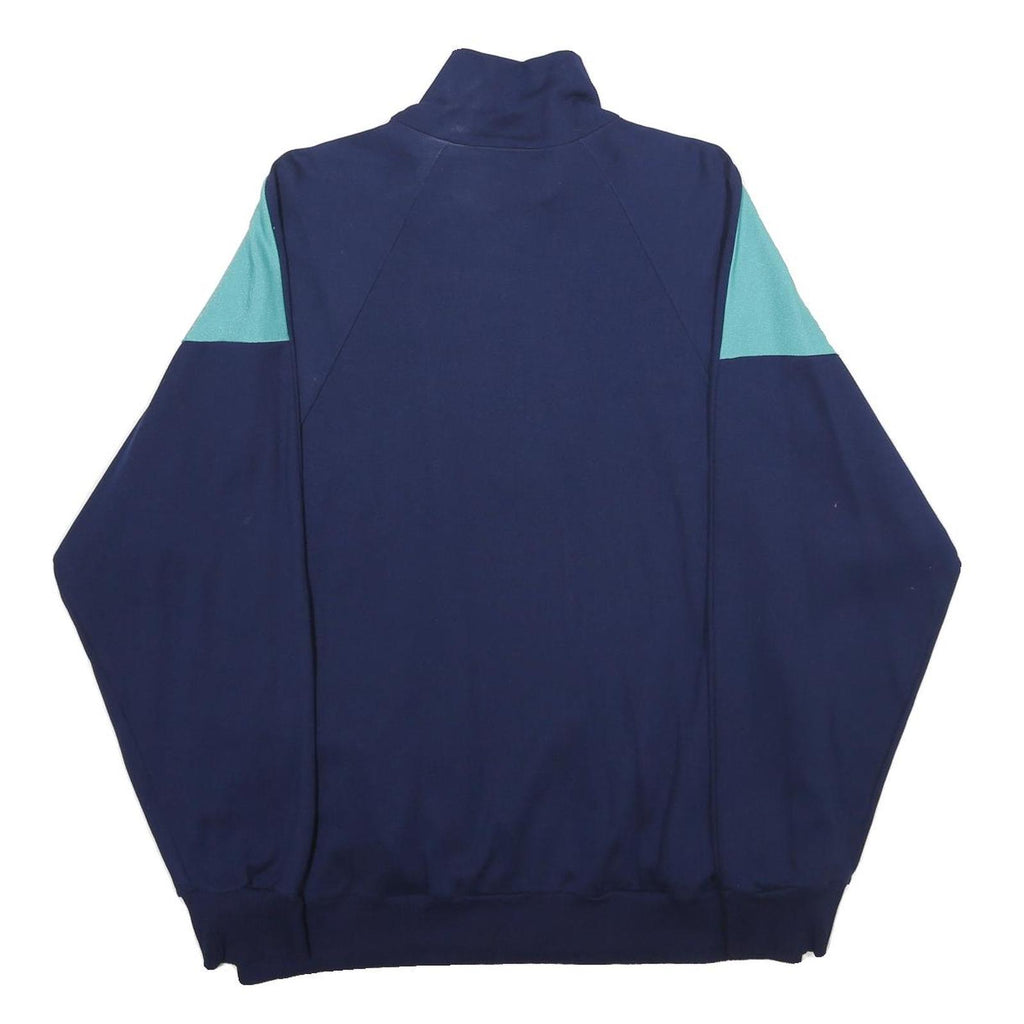 GONSO Mens Navy Blue Green Colourblock Jacket L Cotton Blend Zip Casual