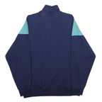 GONSO Mens Navy Blue Green Colourblock Jacket L Cotton Blend Zip Casual